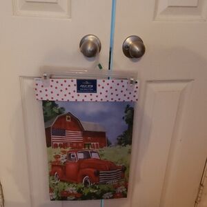 Red Barn & Truck Garden Flag